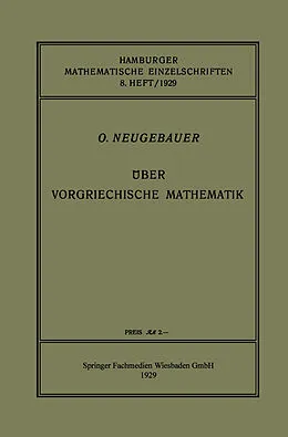 E-Book (pdf) Über Vorgriechische Mathematik von O. Neugebauer