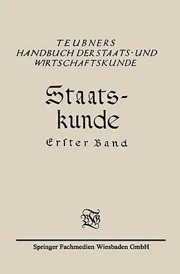 E-Book (pdf) Staats-Kunde von Richard Schmidt, Christian Meurer, Eduard Rosenbaum