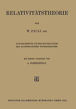 E-Book (pdf) Relativitätstheorie von W. Pauli
