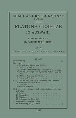 E-Book (pdf) Platons Gesetze von Wilhelm Koehler