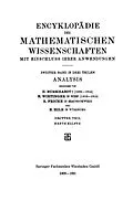 E-Book (pdf) Encyklopädie der Mathematischen Wissenschaften mit Einschluss ihrer Anwendungen von H. Burkhardt, M. Wirtinger, R. Fricke