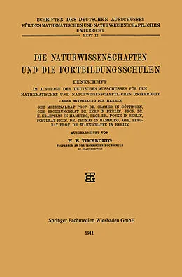 E-Book (pdf) Die Naturwissenschaften und die Fortbildungsschulen von H.E. Timerding