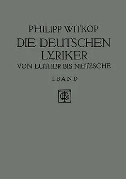 E-Book (pdf) Die Deutschen Lyriker von Philipp Witkop