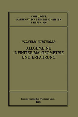 E-Book (pdf) Allgemeine Infinitesimalgeometrie und Erfahrung von Wilhelm Wirtinger