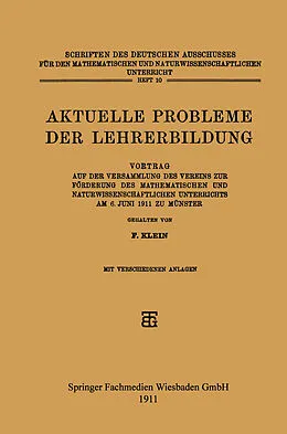 E-Book (pdf) Aktuelle Probleme der Lehrerbildung von F. Klein