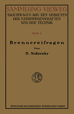 Kartonierter Einband Brennereifragen von D. Sidersky