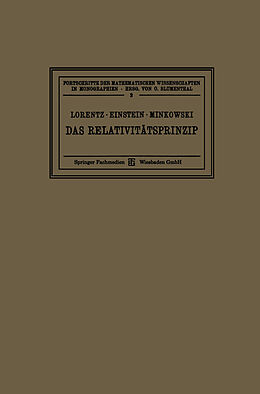 E-Book (pdf) Das Relativitätsprinzip von Hendrik Antoon Lorentz, Albert Einstein, Hermann Minkowski