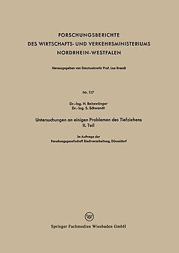 E-Book (pdf) Untersuchungen an einigen Problemen des Tiefziehens II. Teil von H. Beisswänger, S. Schwandt