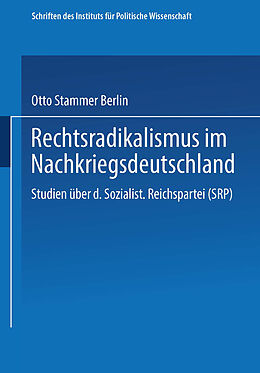 Kartonierter Einband Rechtsradikalismus im Nachkriegsdeutschland von Otto Büsch, Peter Furth