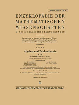 E-Book (pdf) Enzyklopädie der Mathematischen Wissenschaften mit Einschluss Ihrer Anwendungen von Max Deuring, Gottfried Köthe