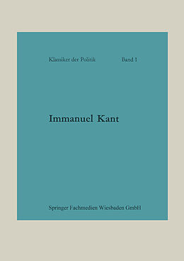 Kartonierter Einband Immanuel Kant von 