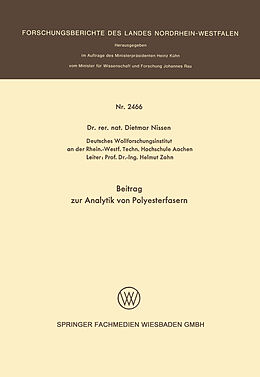 E-Book (pdf) Beitrag zur Analytik von Polyesterfasern von Dietmar Nissen