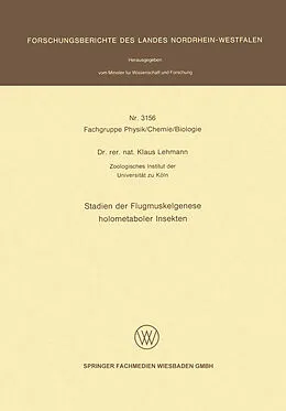 E-Book (pdf) Stadien der Flugmuskelgenese holometaboler Insekten von Klaus Lehmann