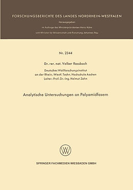 E-Book (pdf) Analytische Untersuchungen an Polyamidfasern von Volker Rossbach