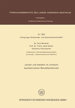E-Book (pdf) Lernen und Handeln im Lernbüro kaufmännischer Berufsfachschulen von Paul Benteler