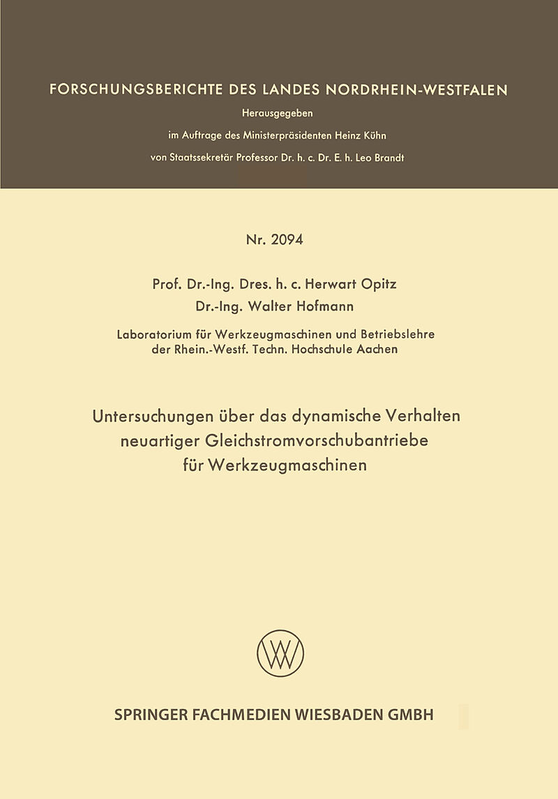 Untersuchungen über das dynamische Verhalten neuartiger Gleichstromvorschubantriebe für Werkzeugmaschinen