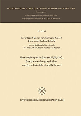 Kartonierter Einband Untersuchungen im System Al2O3-SiO2 von Wolfgang Krönert