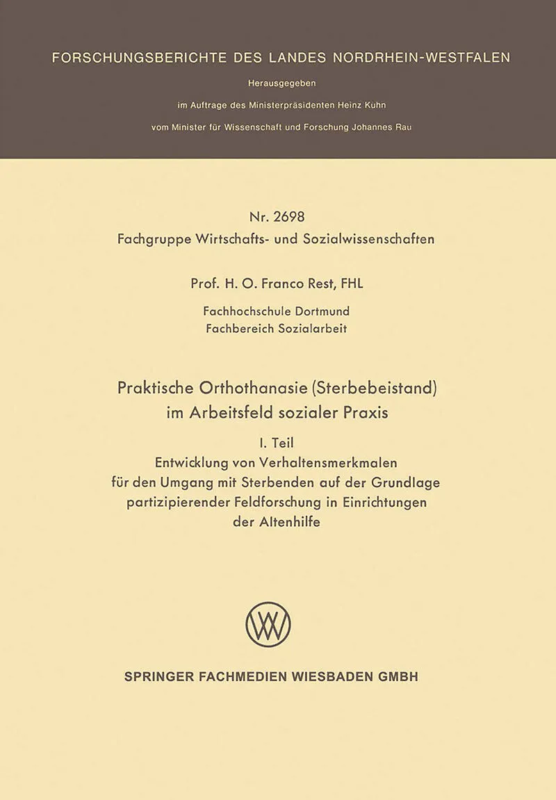 Praktische Orthothanasie (Sterbebeistand) im Arbeitsfeld sozialer Praxis