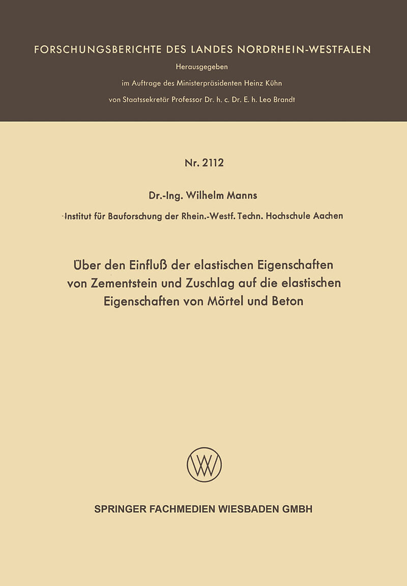 Über den Einfluß der elastischen Eigenschaften von Zementstein und Zuschlag auf die elastischen Eigenschaften von Mörtel und Beton