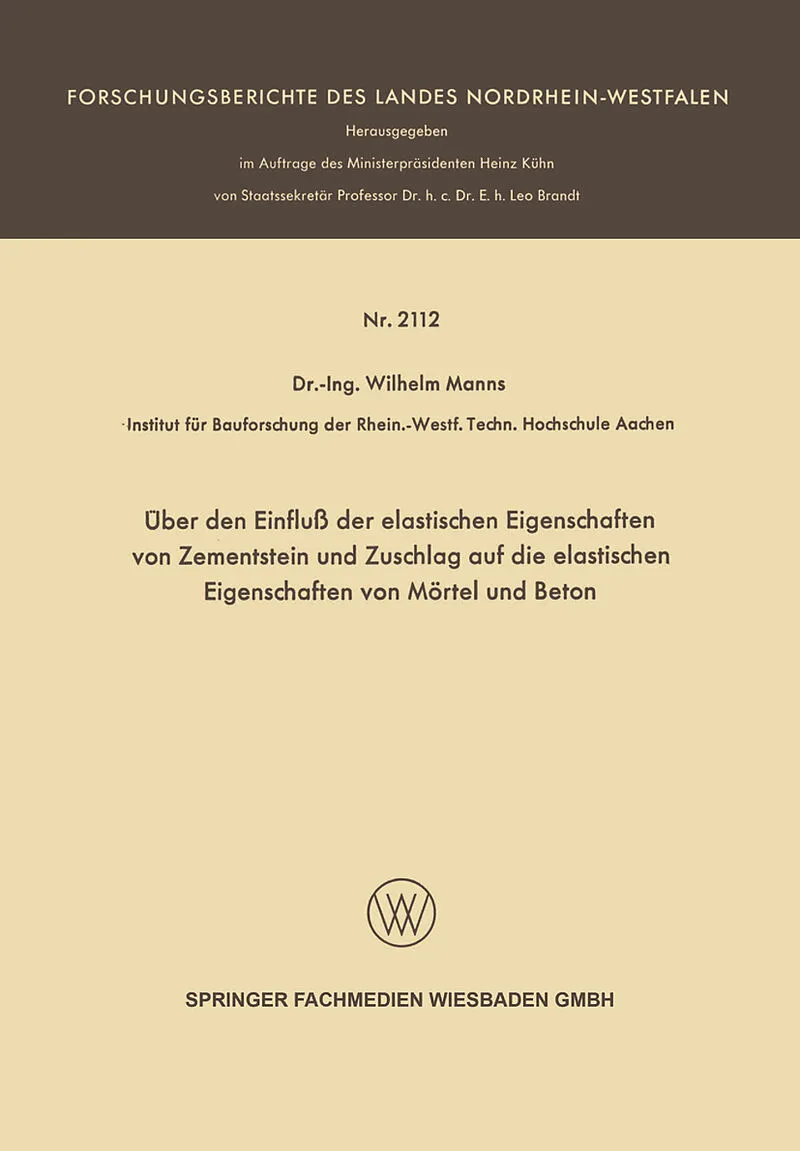 Über den Einfluß der elastischen Eigenschaften von Zementstein und Zuschlag auf die elastischen Eigenschaften von Mörtel und Beton