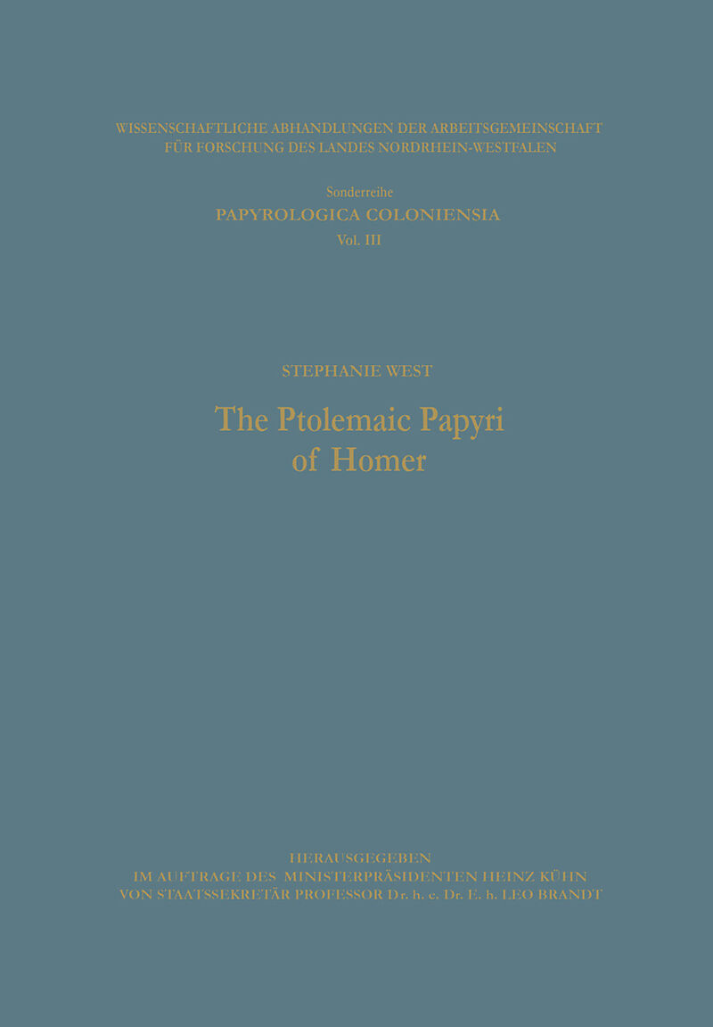 The Ptolemaic Papyri of Homer