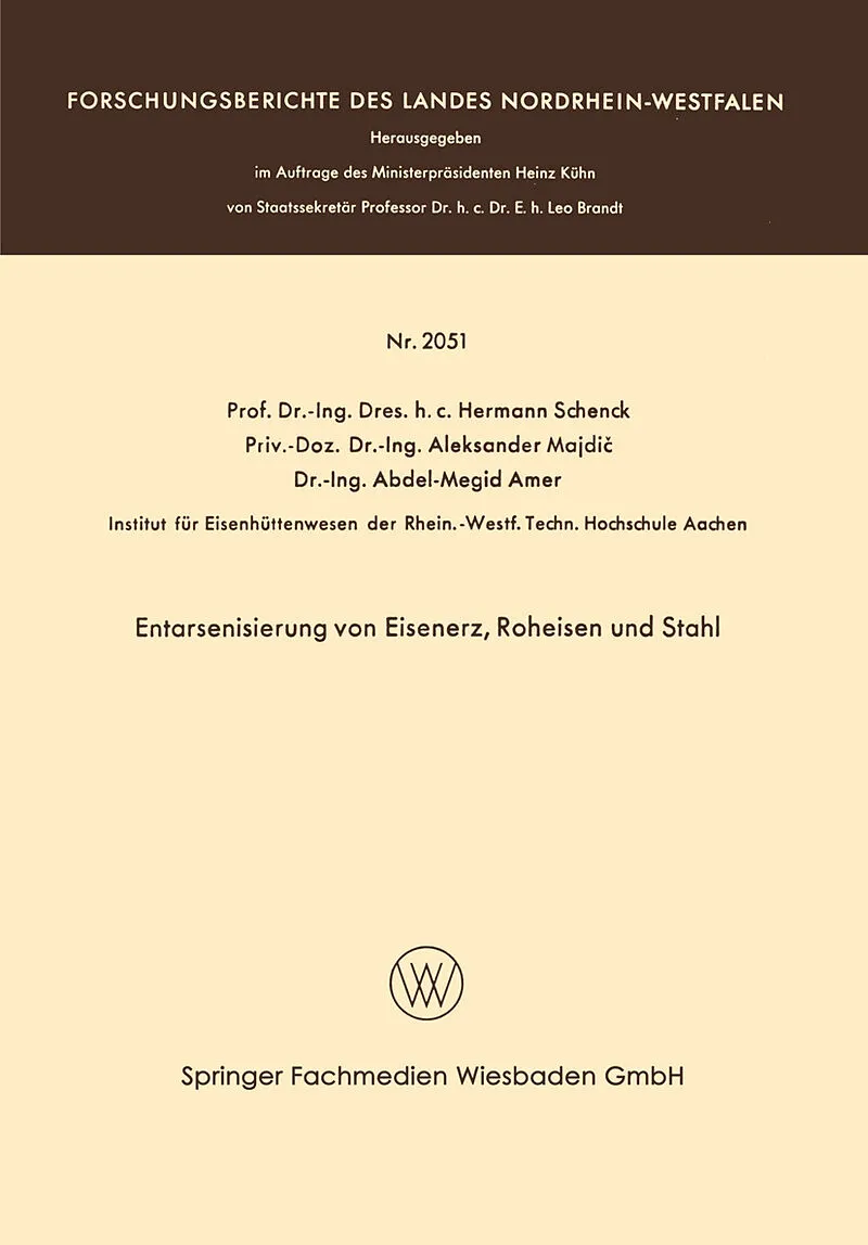 Entarsenisierung von Eisenerz, Roheisen und Stahl
