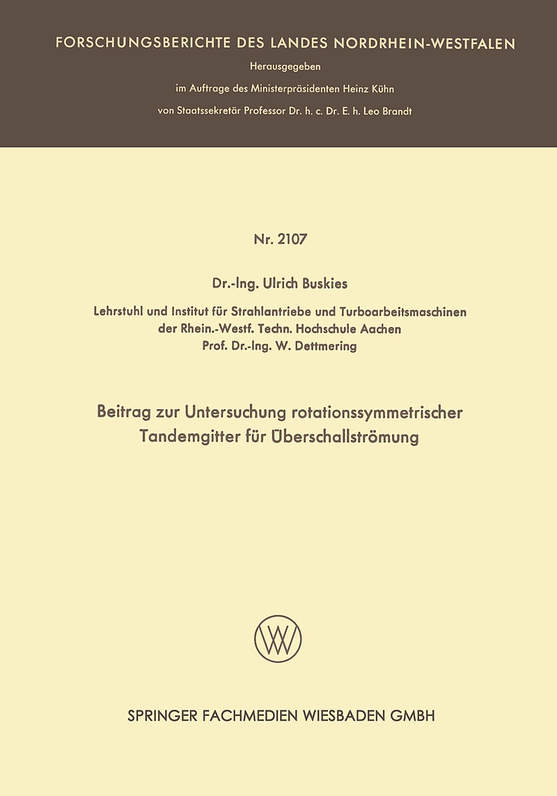 Beitrag zur Untersuchung rotationssymmetrischer Tandemgitter für Überschallströmung