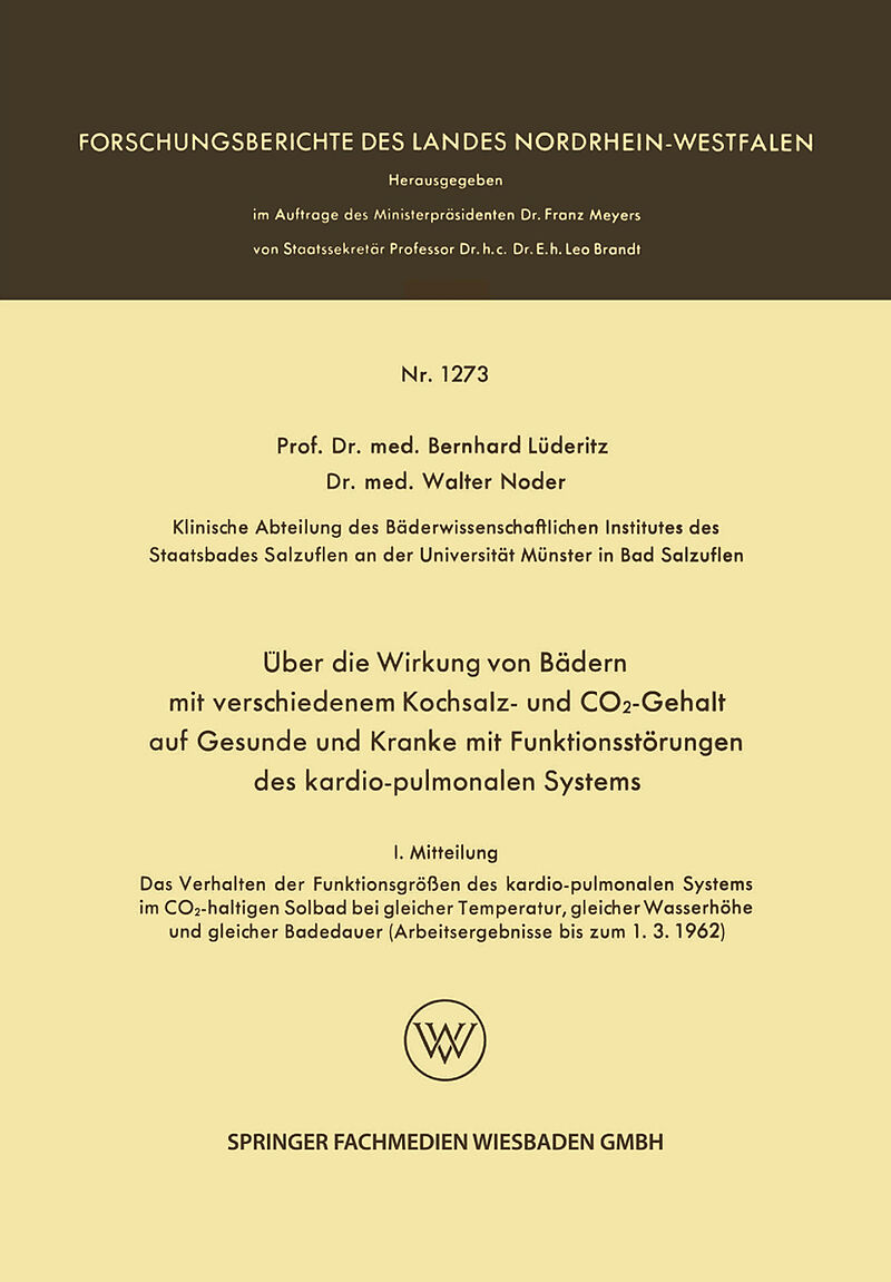 Über die Wirkung von Bädern mit verschiedenem Kochsalz- und CO2-Gehalt auf Gesunde und Kranke mit Funktionsstörungen des kardio-pulmonalen Systems