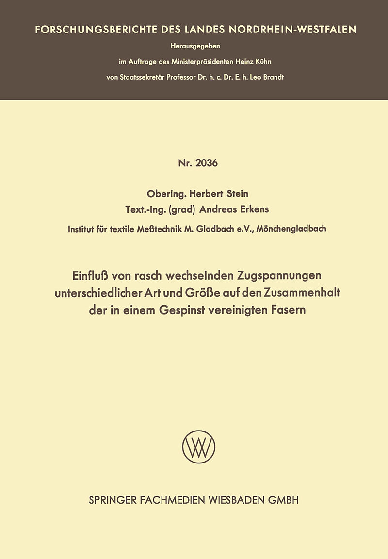Einfluß von rasch wechselnden Zugspannungen unterschiedlicher Art und Größe auf den Zusammenhalt der in einem Gespinst vereinigten Fasern