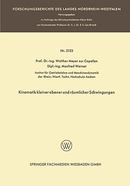 Kartonierter Einband Kinematik kleiner ebener und räumlicher Schwingungen von Walther Meyer zur Capellen, Manfred Werner