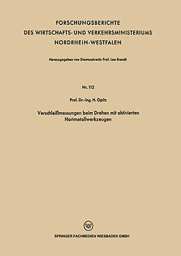 E-Book (pdf) Verschleißmessungen beim Drehen mit aktivierten Hartmetallwerkzeugen von H. Opitz