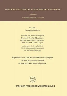 E-Book (pdf) Experimentelle und klinische Untersuchungen zur Herzentlastung mittels extrakorporaler Assistsysteme von Paul Spiller, Bernhard Bostroem, Heinrich Kreuzer