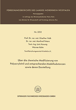 E-Book (pdf) Über die chemische Modifizierung von Polyacrylnitril und entsprechenden Modellsubstanzen sowie deren Darstellung von Giselher Valk, Manfred Peters, Lutz Husung