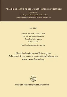 E-Book (pdf) Über die chemische Modifizierung von Polyacrylnitril und entsprechenden Modellsubstanzen sowie deren Darstellung von Giselher Valk, Manfred Peters, Lutz Husung