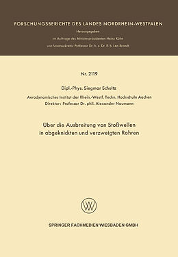 E-Book (pdf) Über die Ausbreitung von Stoßwellen in abgeknickten und verzweigten Rohren von Siegmar Schultz