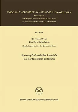 E-Book (pdf) Runaway-Ströme hoher Intensität in einer toroidalen Entladung von Jürgen Drees