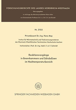 E-Book (pdf) Reaktionsvorgänge in Brennkammern und Schubdüsen im Hochtemperaturbereich von Hans May