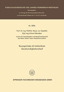 E-Book (pdf) Raumgetriebe mit stationärem Geschwindigkeitsverlauf von Walther Meyer Capellen
