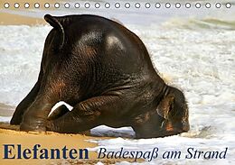 Kalender Elefanten - Badespaß am Strand (Tischkalender immerwährend DIN A5 quer) von Elisabeth Stanzer