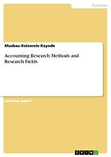 eBook (pdf) Accounting Research Methods and Research Fields de Musbau Kolawole Kayode