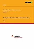 E-Book (pdf) Der Begriff der Zirulationssphäre bei Karl Marx. Ein Essay von Aonym