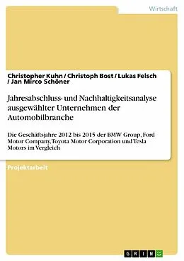 E-Book (pdf) Jahresabschluss- und Nachhaltigkeitsanalyse ausgewählter Unternehmen der Automobilbranche von Christopher Kuhn, Christoph Bost, Lukas Felsch