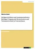 E-Book (pdf) Erfolgreich führen und zusammenarbeiten. Richtiger Umgang mit Demotivation und Vertrauensverlust in Unternehmen von Marina Zuber