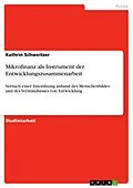 E-Book (pdf) Mikrofinanz als Instrument der Entwicklungszusammenarbeit von Kathrin Schweitzer