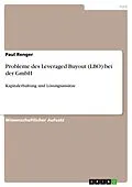 E-Book (pdf) Probleme des Leveraged Buyout (LBO) bei der GmbH von Paul Renger