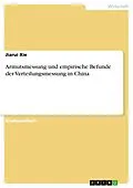 E-Book (pdf) Armutsmessung und empirische Befunde der Verteilungsmessung in China von Jiarui Xie