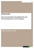 E-Book (pdf) Das österreichische Heimfallsrecht und Honoraranspruch von Genealogen von Nicolas Forster