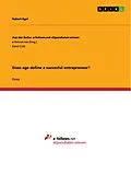 E-Book (pdf) Does age define a succesful entrepreneur? von Robert Egel