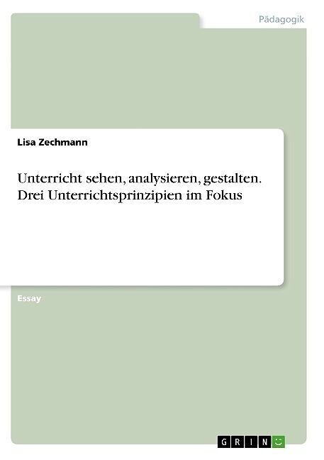 Unterricht sehen, analysieren, gestalten. Drei Unterrichtsprinzipien im Fokus