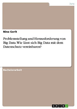 E-Book (pdf) Problemstellung und Herausforderung von Big Data. Wie lässt sich Big Data mit dem Datenschutz vereinbaren? von Nina Gerlt